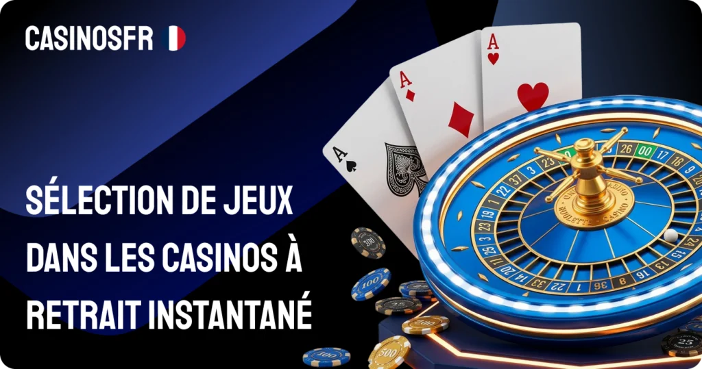 Sélection de jeux dans les casinos à retrait instantané